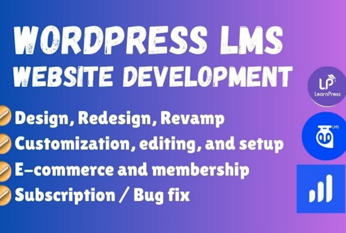build  wordpress elearning lms website online course with learndash,learnpress